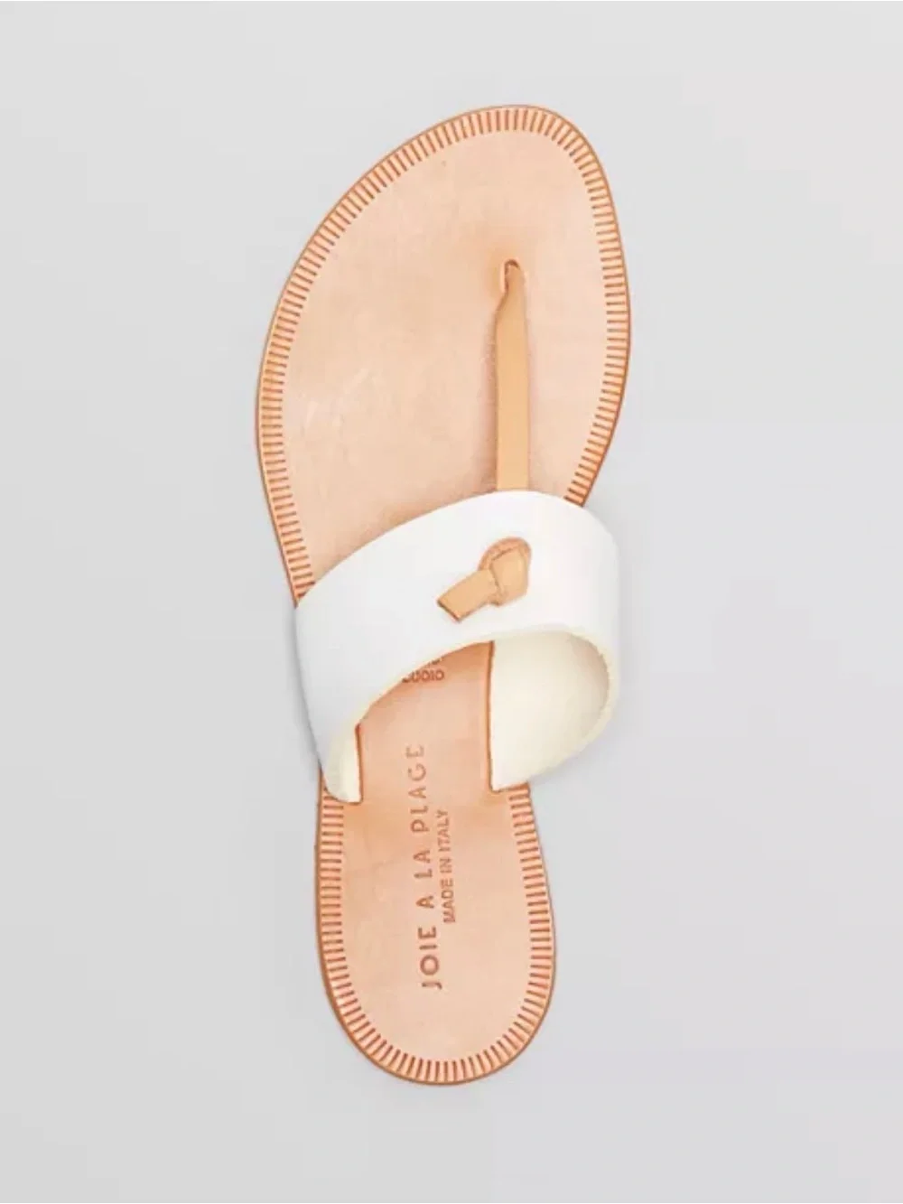 Joie a la Plage White and Tan Women's Leather Thong Sandal